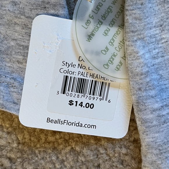 NWT 6-9mo Leo & Luna boy 2-piece outfit, gray long sleeve top & shorts - Picture 6 of 7